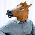 thumbnail image 4 of Holloyiver Halloween Latex Horse Head Mask, Brown Horse Head Rubber Animal Masks with Moving Mouths, Party Latex Animal Head Mask for Adults Men Masquerade, 4 of 6