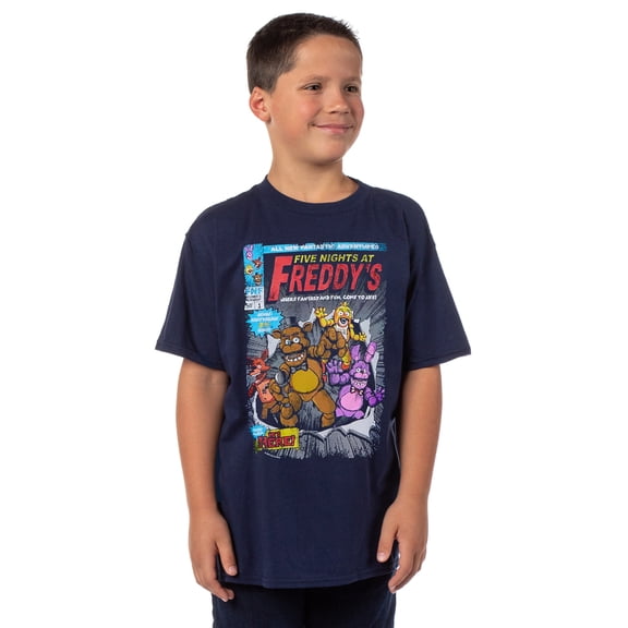 Five Nights at Freddy's T-Shirt Boys' Comic Book Style Short Sleeve Tee