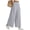 Gray, variant on SHEWIN Women's Wide Leg Palazzo Pants Casual Elastic High Waisted Cotton Gingham Plaid Culottes Trousers with Pockets