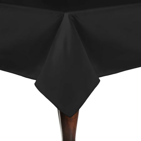 

Ultimate Textile (3 Pack) Satin 52 x 70-Inch Rectangular Tablecloth - for Wedding Special Event or Banquet use Black