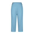 thumbnail image 5 of MKLEKYY Leggings Capris elásticos de cintura alta para mujer, para yoga, entrenamiento informal, pantalones capri, leggings rectos cortos, 5 of 5