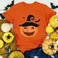 thumbnail image 2 of Towmus Fall Shirts for Women's Pumpkin Face T-Shirt Funny Lantern Shirt for Women Cute Graphic Tees, 2 of 5