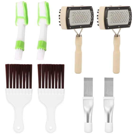 8Pcs Condenser Fin Cleaning Brush Versatile Assorted Style AC Coil Cleaner Brush for Air Conditioner Refrigerator Automotive