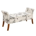 thumbnail image 3 of Home Square 2 Piece Designs4Comfort Fabric Storage Bench Set in Beige Botanical, 3 of 5