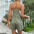 thumbnail image 4 of Luxalzxs Women's Maternity Spaghetti Strap Bib Overall Shorts Jumpsuit Summer Casual Adjustable Waist Sleeveless Pregnant One Piece Romper, 4 of 9