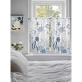 thumbnail image 4 of Kitchen Curtains 54 Inches length, Blue Coastal Window Treatment Curtain Drapes, Summer Beach Turtle Coral Starfish Jellyfish Thermal Insulated Drapes for Basement Hotel RV, 42"x54", 2 Panels, 4 of 7