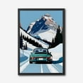 thumbnail image 2 of Vintage Sports Car Mountain Drive Canvas Wall Art, Classic Porsche Print, Snowy Alpine Landscape, Modern Home Decor, 2 of 14