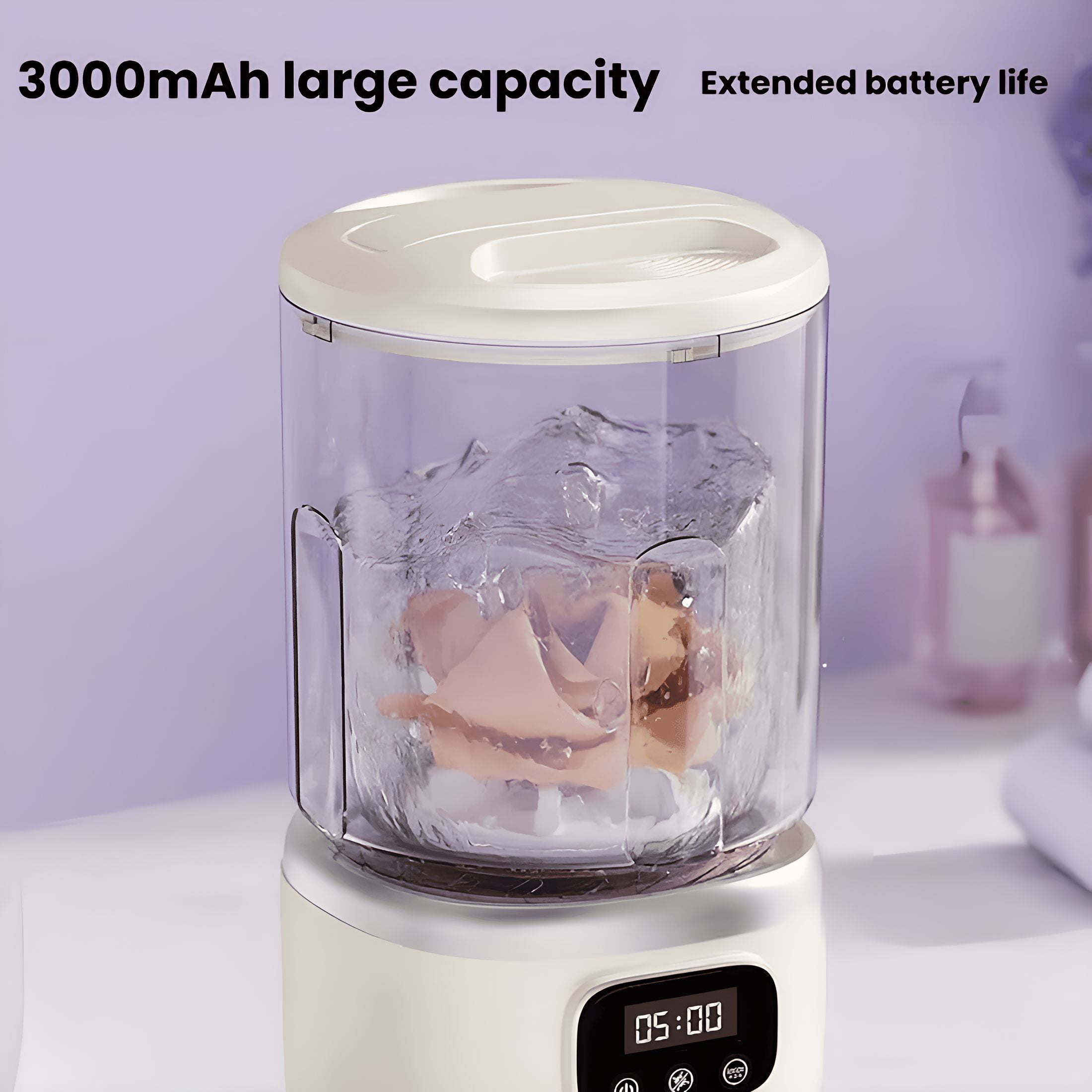 HIBIBUD 2026 New Mini Washing Machine 2L Portable Washer and Dryer for Travel and Dormitory Cordless Underwear and Socks Washing and Drying Portable Mini Washing Machine
