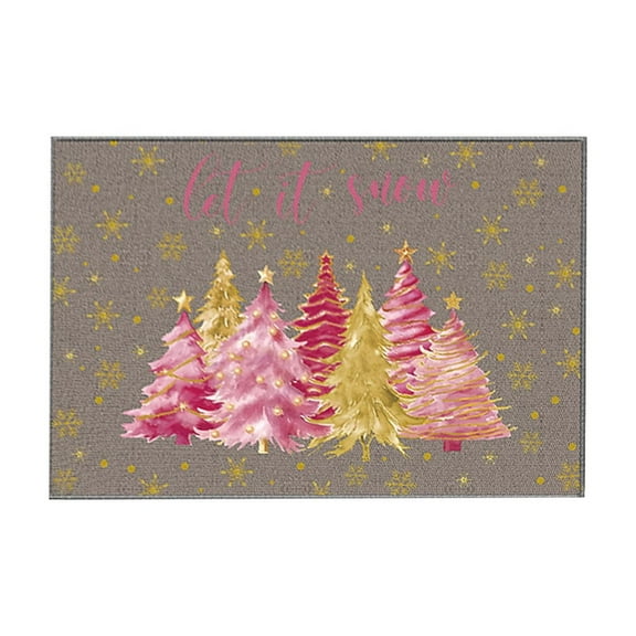 Christmas Carpet Entrance Door Mat Household Absorbent Nonslip Foot Mat Dirt Proof Mat Bathroom Nonslip Mat Size 15.7x23.6 Inch