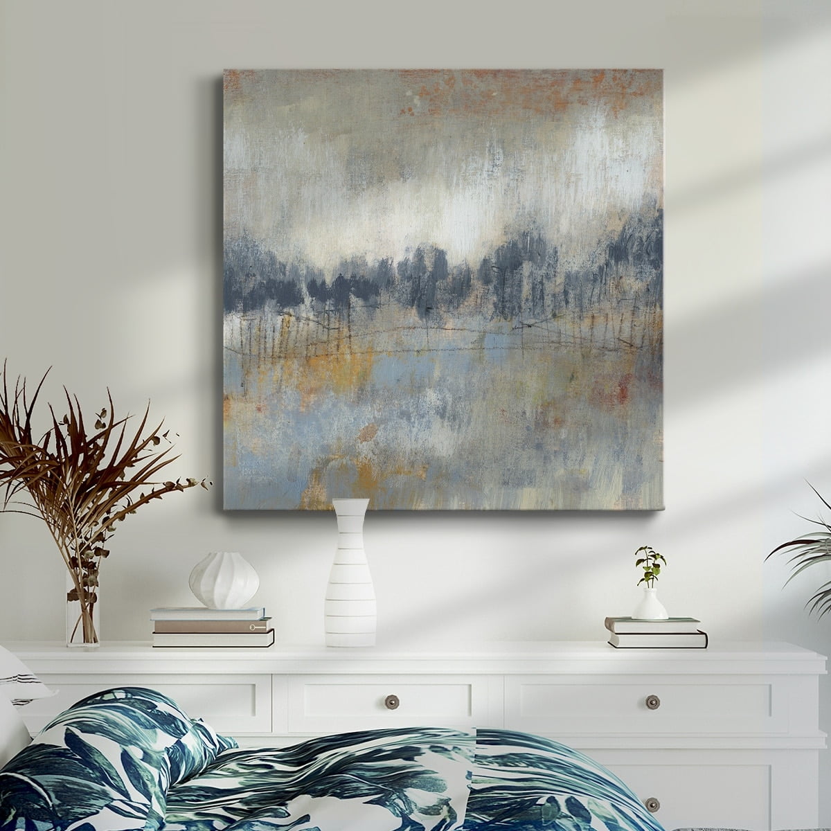 Wexford Home Cool Grey Horizon II-Premium Gallery Wrapped Canvas, 16" x 16" - Ready to Hang