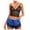 Blue, variant on qolati Pajamas Sets for Women Floral Spaghetti Strap Lace Bralette with Satin Shorts Set Holiday Homewear Two Piece Floral Lace Sleepwear