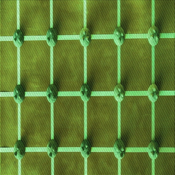 Ahgly Company Machine Washable Indoor Square Transitional Army Green Area Rugs, 7' Square