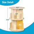 Chenshuoo Wooden Rotating Bookshelf 360 Display Floor Standing Bookcase ...