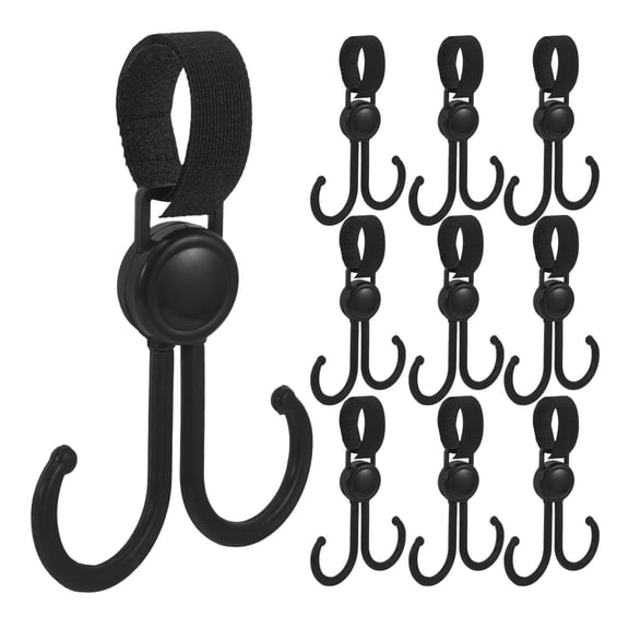 Hemoton 10Pcs Shopping Trolley Bag Hook Multi-function Stroller Hook Bike Handlebar Double Hook Hanger Convenient Stroller Hanger