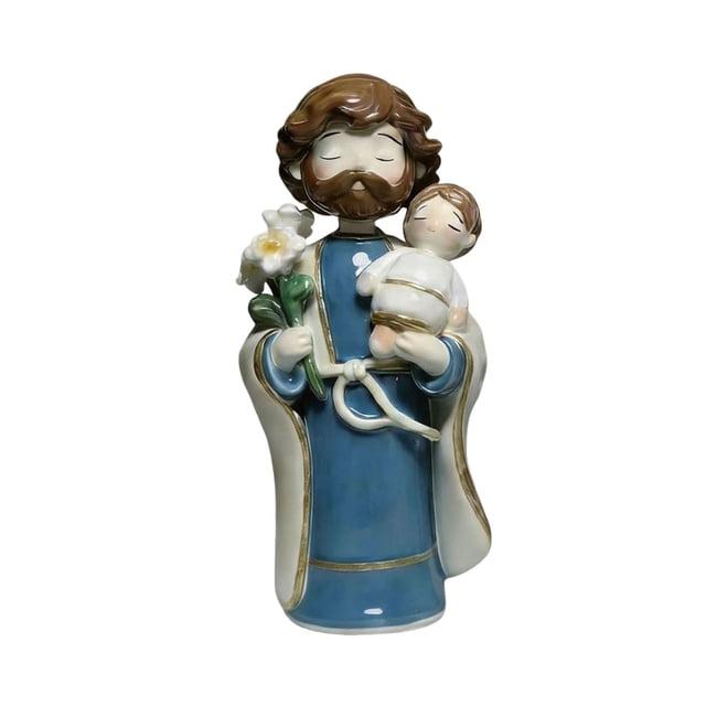 Estatua de la Sagrada Familia, San José con el joven Jesús, Virgen María, figura de resina, belén de interior, decoración de mesa, regalo religioso para la decoración del hogar y la oficina.
