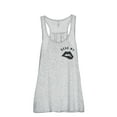 thumbnail image 1 of Thread Tank Read My Lips Women's Sleeveless Flowy Racerback Tank Top Sport Grey X-Large, 1 of 5