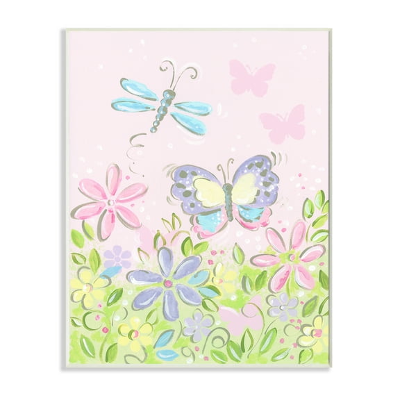 The Kids Room by Stupell The Kids Room by Stupell Pastel Butterfly and Dragonfly Wall Plaqueby Reesa Qualia