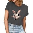 thumbnail image 2 of QUNYINEY Easter Women Shirts Crew Neck Short Sleeve Pullover Casual Tops Loose Spring Tops for Women, 2 of 5