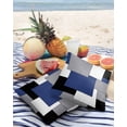 thumbnail image 4 of Outdoor Throw Pillow Cover Blue Black White Grey Art Waterproof Cushion Covers 2 Pack Splicing Modern Color Block Pillow Cases Home Decoration for Patio Garden Couch Sofa, 4 of 7