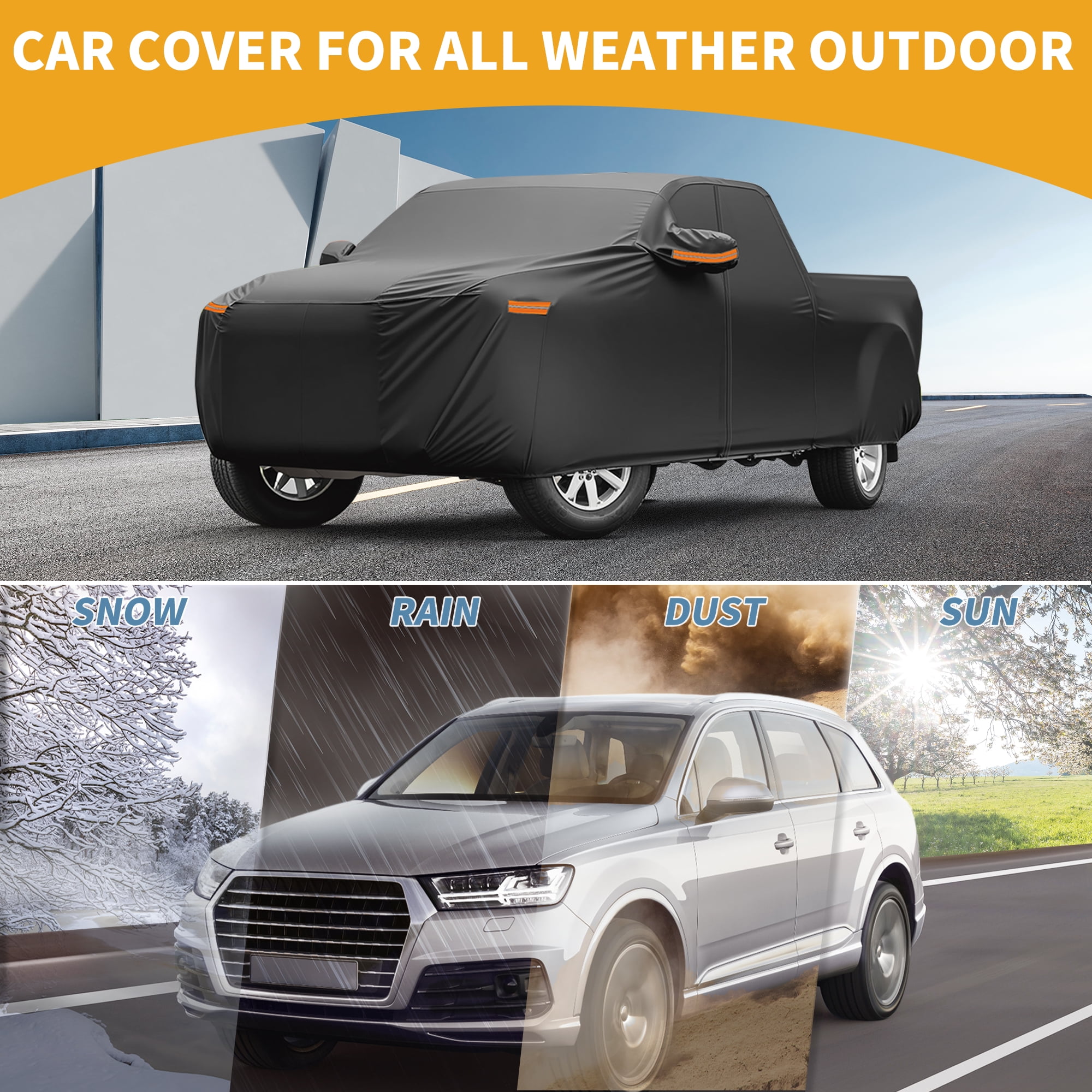Unique Bargains Durable Waterproof Car Cover Black ["for Honda Ridgeline"]