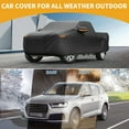 thumbnail image 2 of Funda para auto impermeable para todo clima, protección exterior completa contra el sol y la lluvia, con tiras reflectantes, negra para Honda Ridgeline, 2 of 5