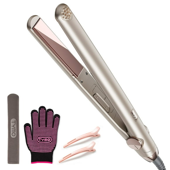 TYMO Flat Iron Hair Straightener - Titanium Hair Straighteners for Women, 1 Inch Professional Travel Flat Iron, Portable Straightener and Curlers with 10s Heat Up, 32 Tem