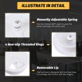 thumbnail image 4 of 2pcs Desktop Cable Thread Loop Cord Hole Cover Organizer, 60mm / 2.36" (White), 4 of 5