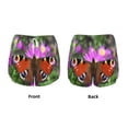 thumbnail image 3 of Pofeuu Peacock butterfly Print Women's Athletic Shorts Running Workout Shorts Tummy Control Quick Dry Gym Shorts with Pockets Double layer sports shorts-Small, 3 of 7