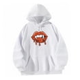 thumbnail image 3 of Sudaderas con capucha para mujer, diseño de boca, ropa de mujer, clásica con capucha y bolsillos, sudadera con capucha para adultos con patrón de boca XL Yinane sudadera con capucha de mujer, 3 of 8