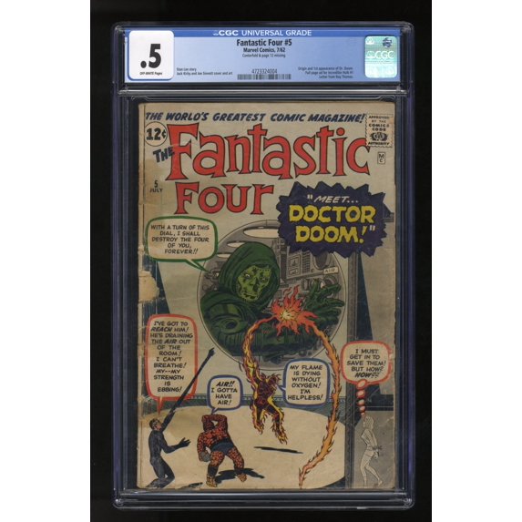 Fantastic Four #5 CGC P 0.5 Off White 1st Full App. of Doctor Doom! Mega Key! Comic Book