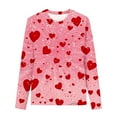 thumbnail image 3 of Valentine's Day Girls Shirts Fashion Casual Crewneck Long Sleeve Tops Graphic Tees Cute Heart Printed Pullover Blouses Size 3-14, 3 of 4