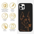 thumbnail image 4 of Case Yard Wooden Case for iPhone-11-Pro Soft TPU Silicone cover Slim Fit Shockproof Wood Protective Phone Cover for Girls Boys Men and Women Supports Wireless Charging Doberman Design, 4 of 7