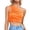 Orange, variant on One Shoulder Tops For Women Ruched One Shoulder Sleeveless Crop Top Strappy Cami Tank Solid Ruched Slim Fit Going Out Blouses Women Vest Blue M