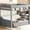 Gray, variant on Full Size White Bunk Bed With Storage Options: Staircase, Bedside Table, 3 Drawers - Strong & Functional Facilities: User- Setup