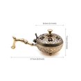 thumbnail image 2 of Pure Brass Dhuni | Premium Design Dhuna | Loban, Charcoal Burner | Flower Cut Dhunachi for Home and Tempe (Size : 17.5cm | Weight : 240gm), 2 of 6