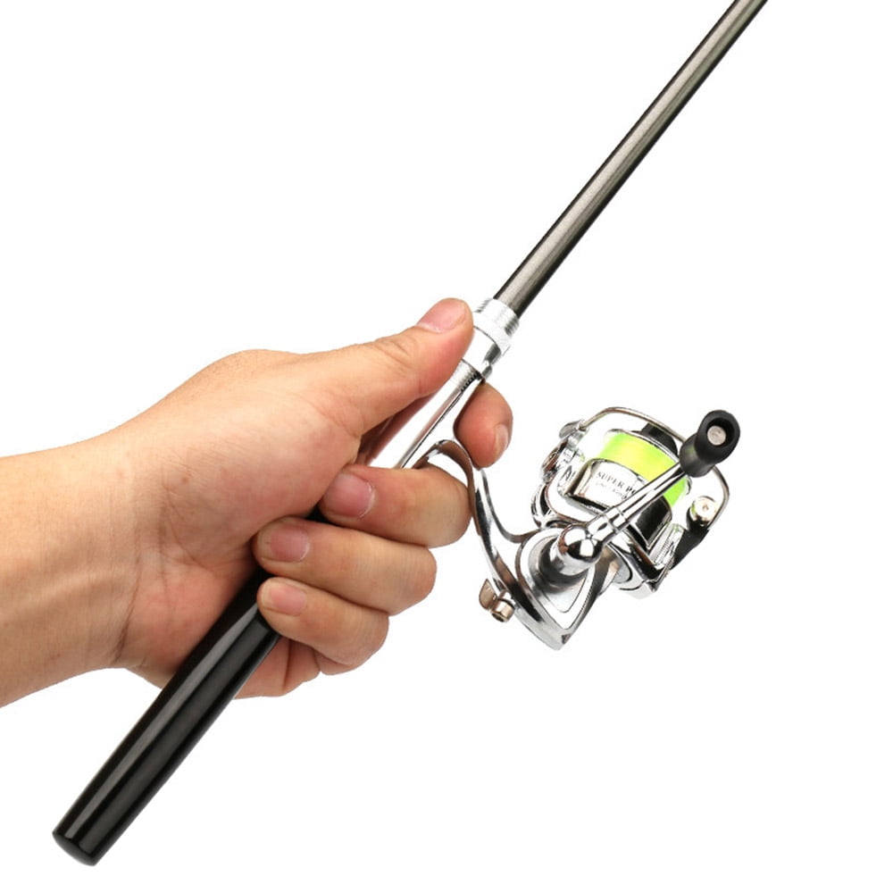 Details about   Portable Aluminum Pocket Pen Fishing Pole Outdoor Mini Fishing Rod+Reel Kits USA 