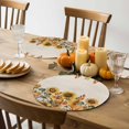 thumbnail image 4 of Fall Round Placemats Set of 4 Harvest Pumpkin Place Mats Thanksgiving Woven Placemat Maple Leaves Sunflower Linen Circle Braided Table Mat for Kitchen Dining Table Autumn Party Home Decor 15 Inch, 4 of 9