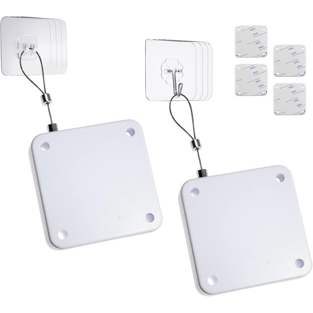 XYCCA 800g Set of 2 Punch-Free Automatic Sensor Door Closer, Multifunctional Drawstring Auto Door Closer for Residential Commercial Bedroom Room Storm (2 Pcs White)-1277