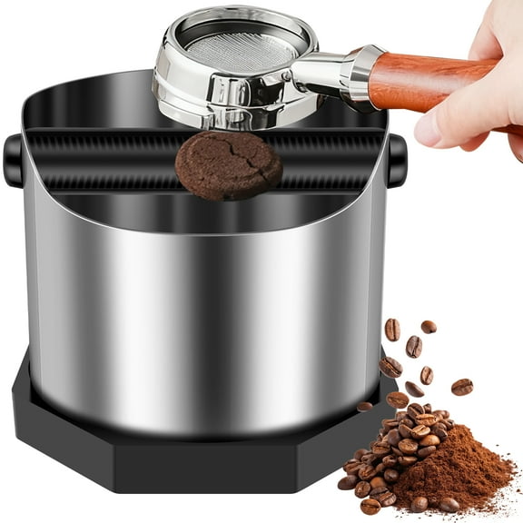 25oz Espresso Knock Box, Coffee Knock Box with Removable Knock Bar and Anti-slip Pads for Espresso Puck, Coffee Ground, Durable Espresso Accessories
