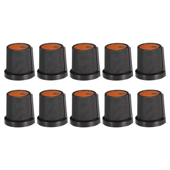 10 Pcs 6mm Shaft Hole Knob for Speaker Effect Pedal Amplifier Potentiometer Knob Black Orange