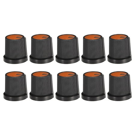 10 Pcs 6mm Shaft Hole Knob for Speaker Effect Pedal Amplifier Potentiometer Knob Black Orange