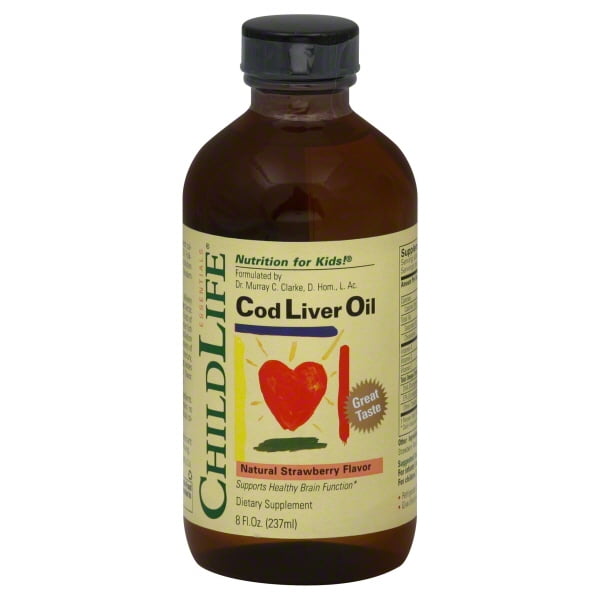 ChildLife Cod Liver Oil, Natural Strawberry Flavor, 8.0 Oz Walmart