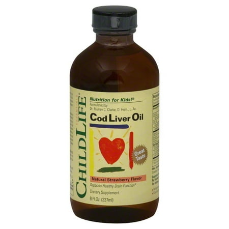 ChildLife Cod Liver Oil, Natural Strawberry Flavor, 8.0
