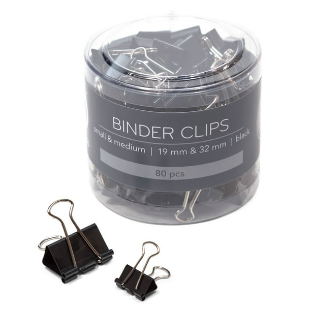U Brands Binder Clips, Assorted Sizes, Small 3/4" and Medium 11/4
