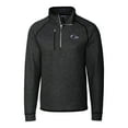 thumbnail image 2 of Men's Cutter & Buck  Charcoal UTSA Roadrunners Big & Tall Mainsail Sweater-Knit Half-Zip Pullover Jacket, 2 of 3