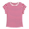 thumbnail image 5 of JIANJIA Tshirts For Women Striped Short Sleeve Round Neck Stripe Fitted Ribbed Stretchy Tops T-Shirts Activewear, 5 of 6