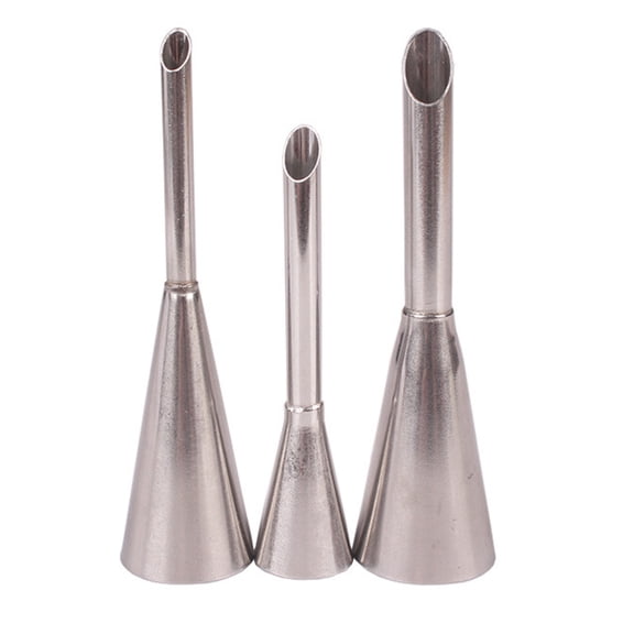 Papaba Puff Piping Bag Nozzles,1 Set Puff Piping Bag Nozzles Labor-saving Anti-rust Stainless Steel Cake Decorating Cream Syringe Nozzles for Kitchen