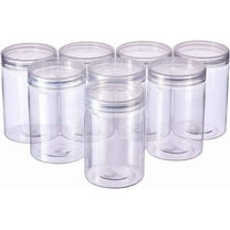8 Pack 8.5oz Clear Round Plastic Storage Jars Leak Proof Slime Jars