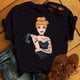 thumbnail image 4 of Nuevas camisetas de moda para mujer, camiseta con estampado de princesa Punk, ropa de manga corta, camiseta Kawaii de Disney, camisetas para mujer, ropa de calle, 4 of 5