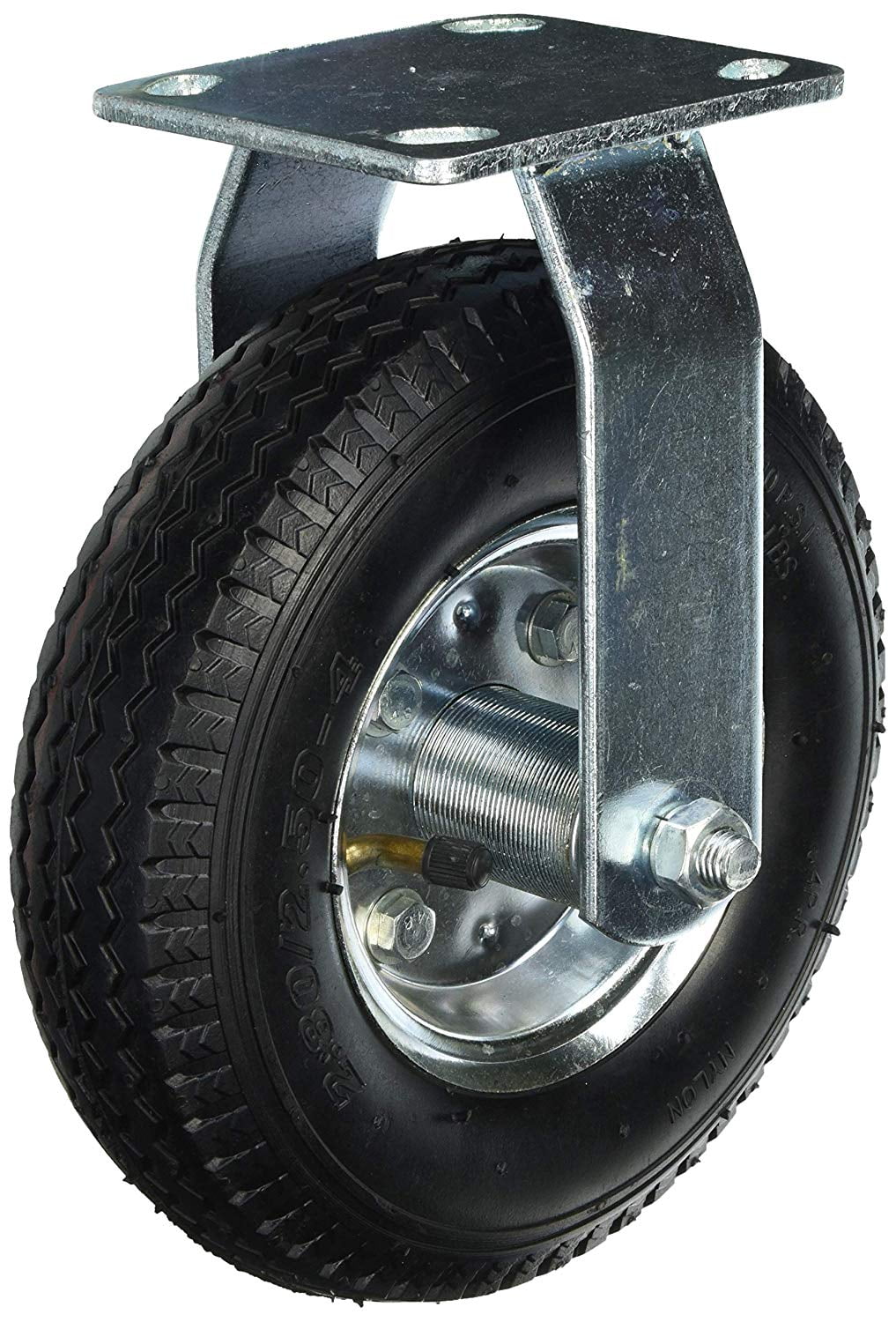 9795 8Inch Pneumatic Caster Wheel, Rigid Plate, Steel Hub with Ball